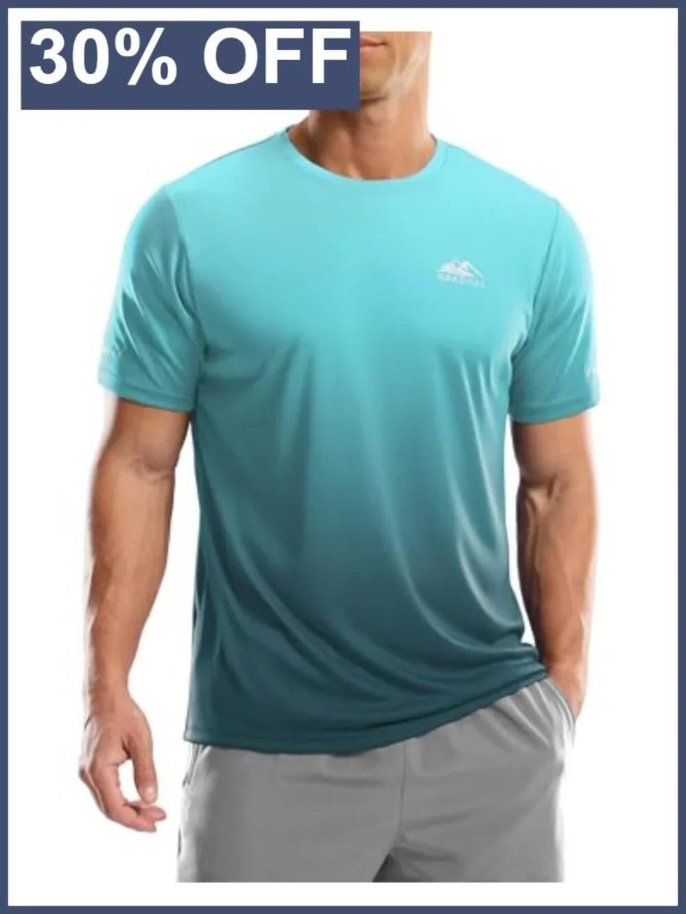 Men's UPF 50+ Short Sleeve Rash Guard Sun Protection Swim Shirt with 4-Way